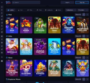 7Bit Casino desktop homepage screenshot displaying featured games, promotions, and navigation – tested