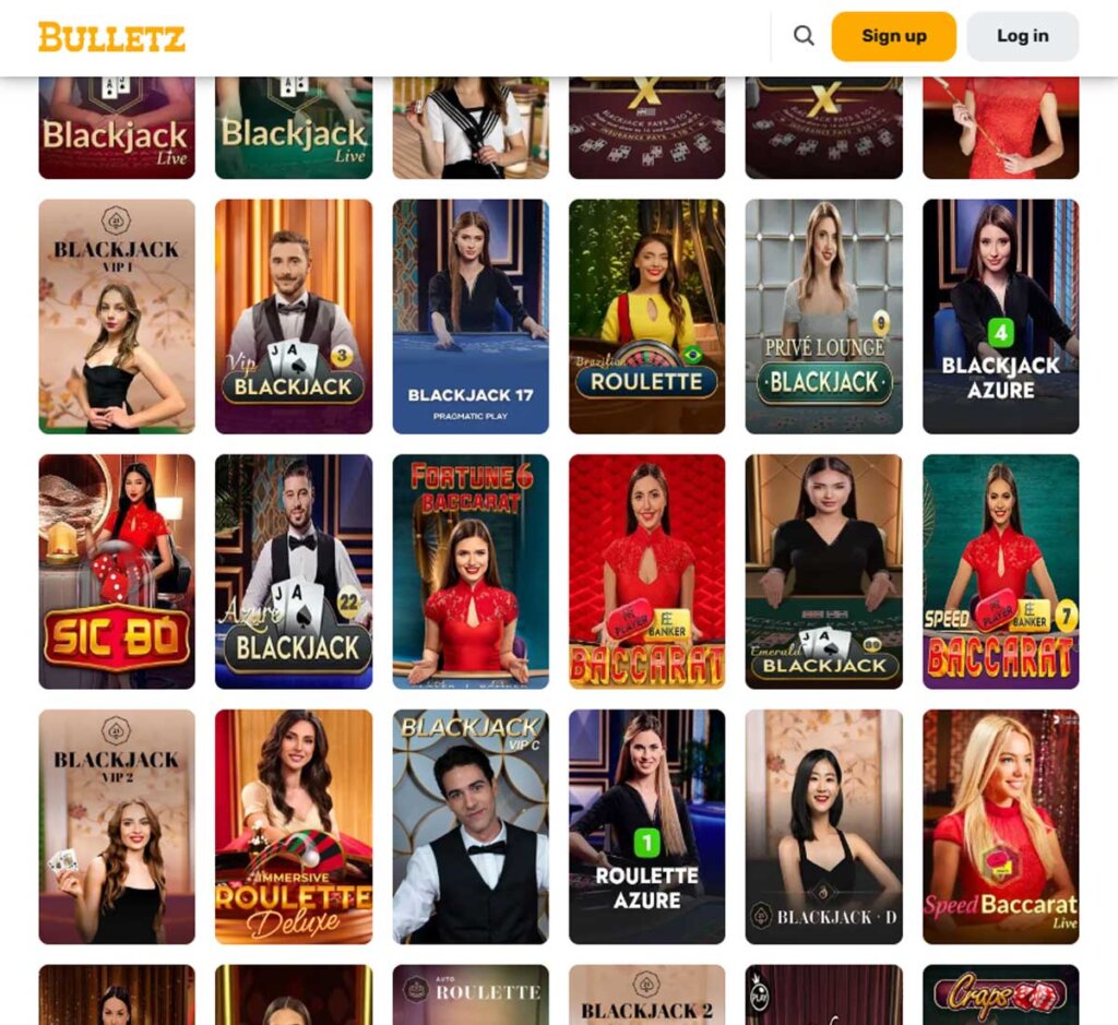 Bulletz-casino-live-casino-games-collection-review