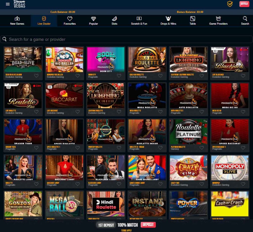 Dreamvegas-casino-live-casino-games-collection-review
