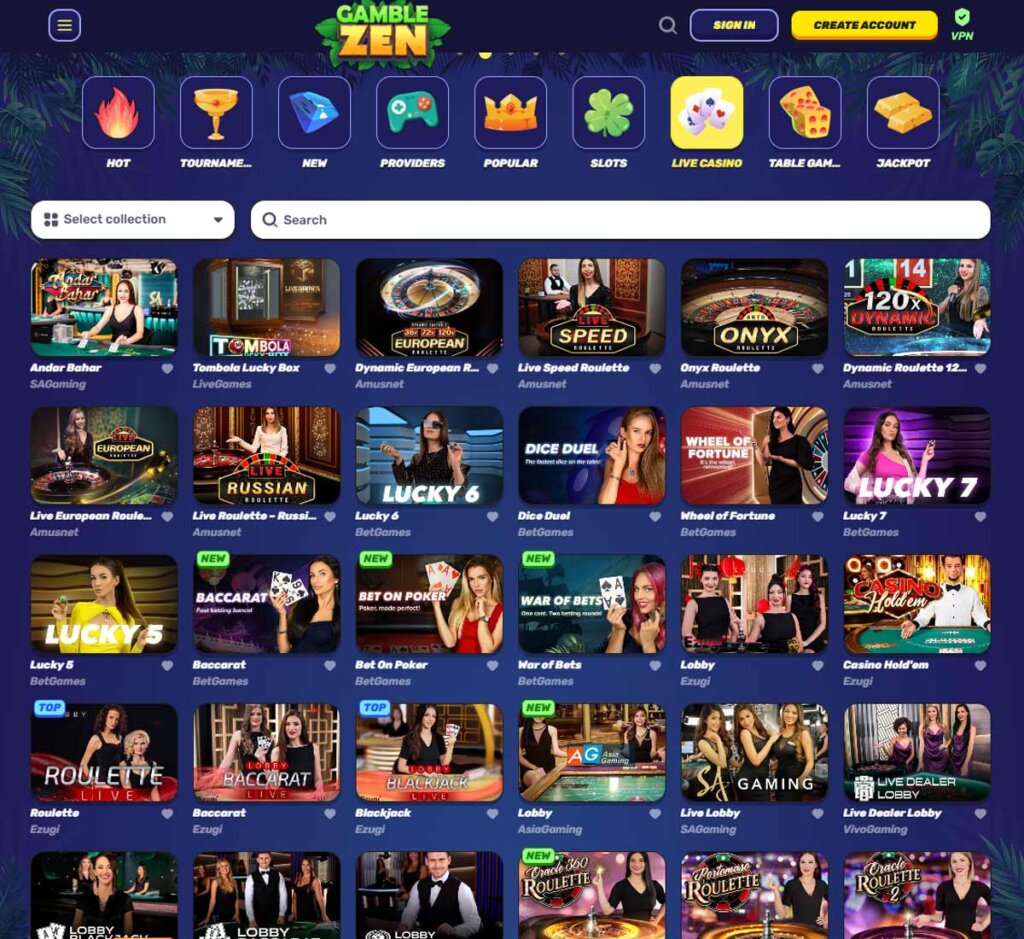 Gamblezen-casino-live-casino-games-collection-review