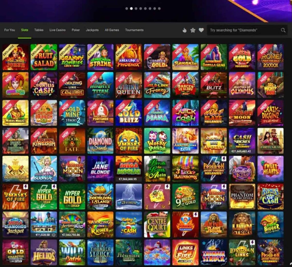 Gamingclub Casino desktop screenshot showing the slots lobby - tested