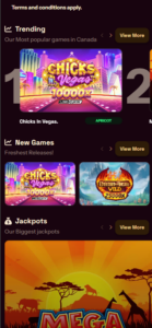 Grizzly’s Quest Casino mobile homepage screenshot showing featured games and promotions – tested