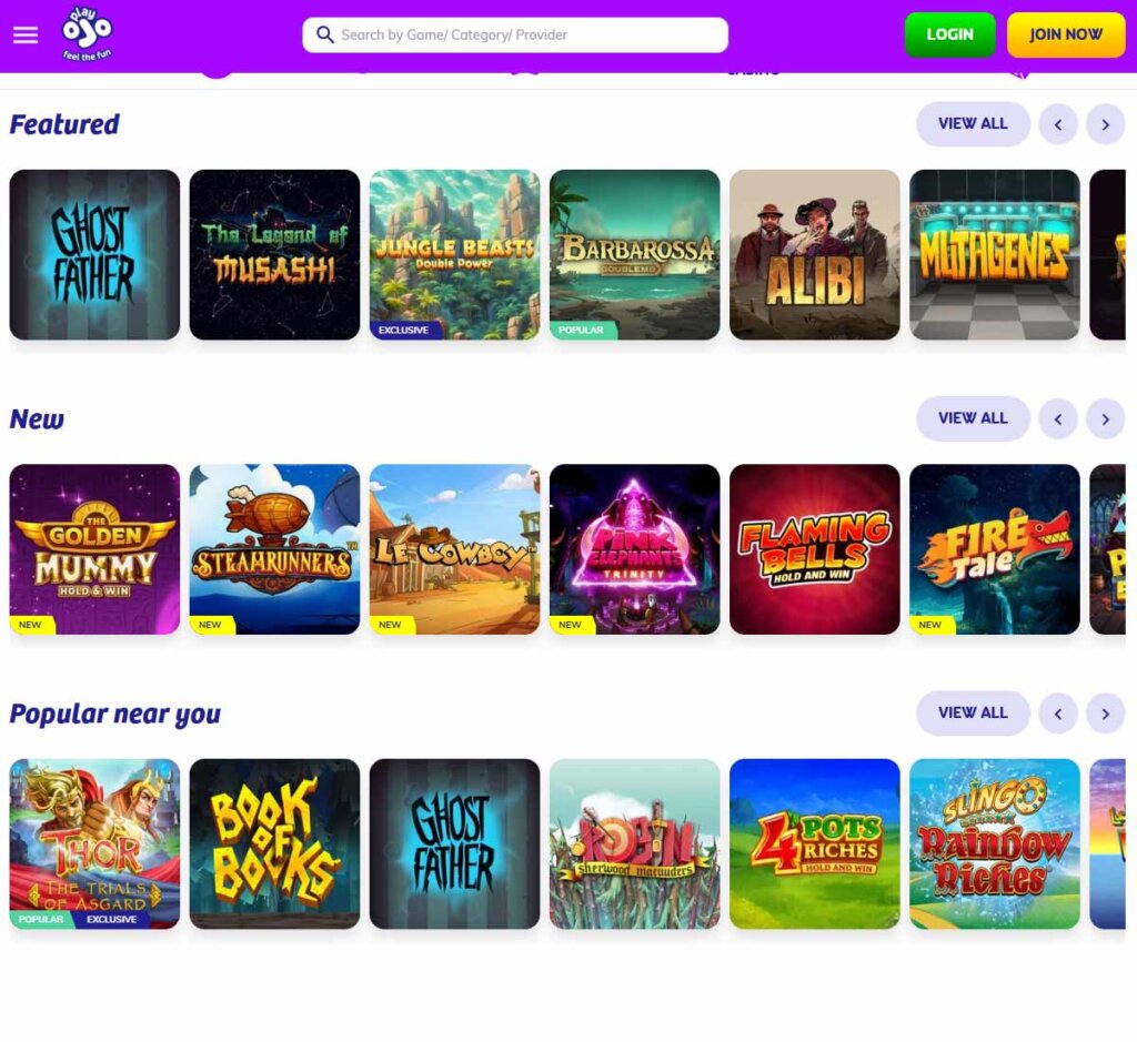 Playojo-casino-homepage-review