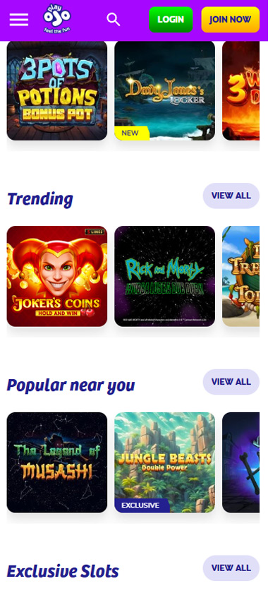 Playojo casino slots mobile review