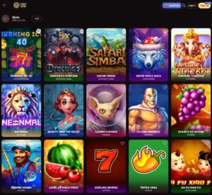 Vincispin Casino desktop slots section screenshot showing slot games from providers like Slotopia, Evoplay and Yggdrasil - tested
