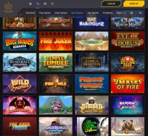21 Casino desktop slots screenshot showing variety of slot games, categories and featured titles - tested
