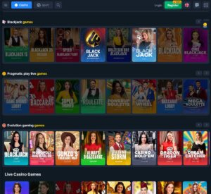 CoinsGame Casino desktop live casino screenshot showing real-dealer tables including roulette, blackjack and baccarat with lobby navigation - tested