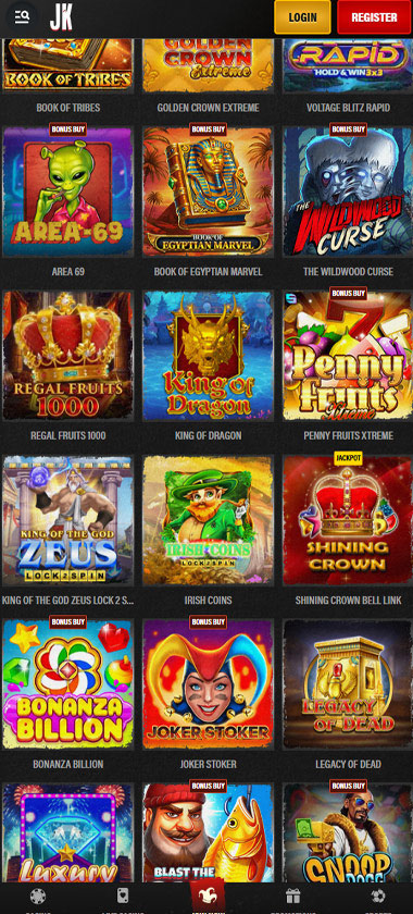 Jokery Casino mobile top games screenshot showing featured casino games, popular slots and navigation on smartphone interface   tested