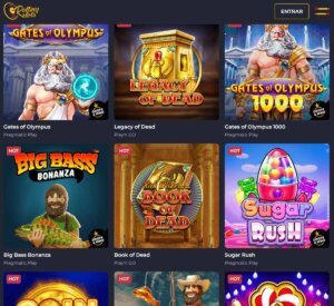 RollingSlots Casino desktop slots variety screenshot showing a wide selection of slot games, categories and featured titles - tested