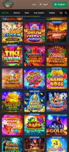 Yukongold Casino mobile interface screenshot showing popular slot games available for play - tested