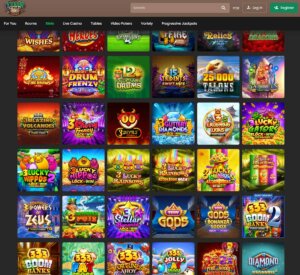 Yukongold Casino mobile interface screenshot showing the slot game selection - tested