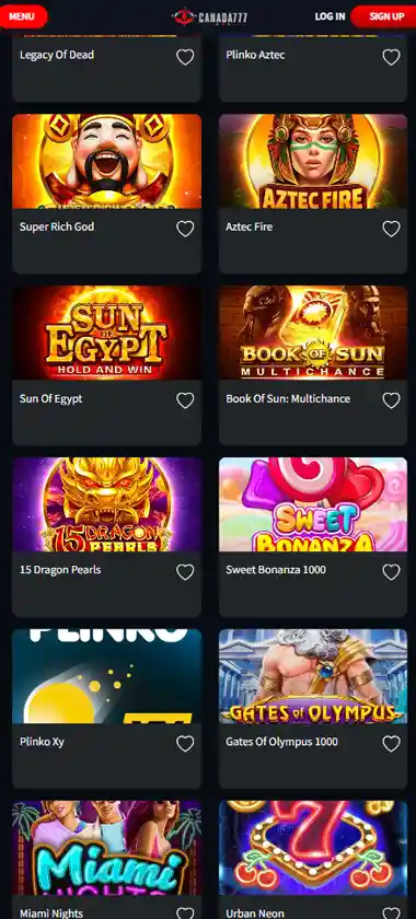 Canada777 Casino mobile homepage screenshot displaying main navigation, featured games and mobile-friendly interface/navigation - tested