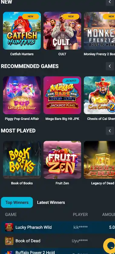 Hercules Casino mobile homepage screenshot displaying main navigation, featured games and mobile-friendly interface/navigation - tested