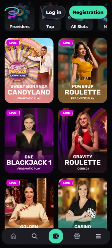 Slotornado Casino mobile live casino interface screenshot showing live dealer tables including blackjack and roulette - tested