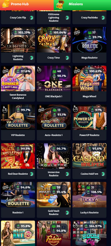 Hellspin Casino mobile live casino interface screenshot showing live dealer tables including blackjack and roulette - tested