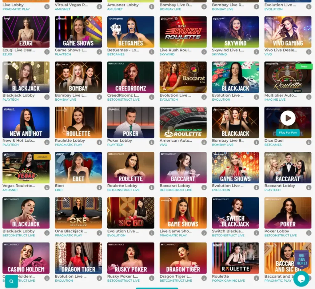 Merlin Casino desktop live casino lobby screenshot featuring live dealer games and real-time streaming interface - review testing