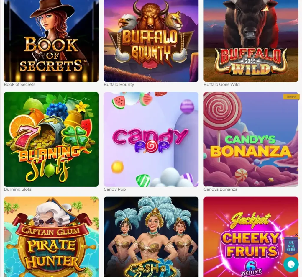 Merlin Casino desktop slots lobby screenshot presenting variety of slot games with categories and providers - verified