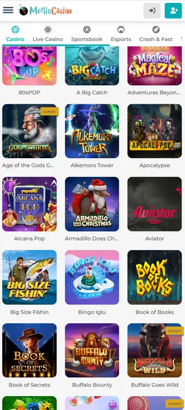Merlin Casino Casino Screenshot 2