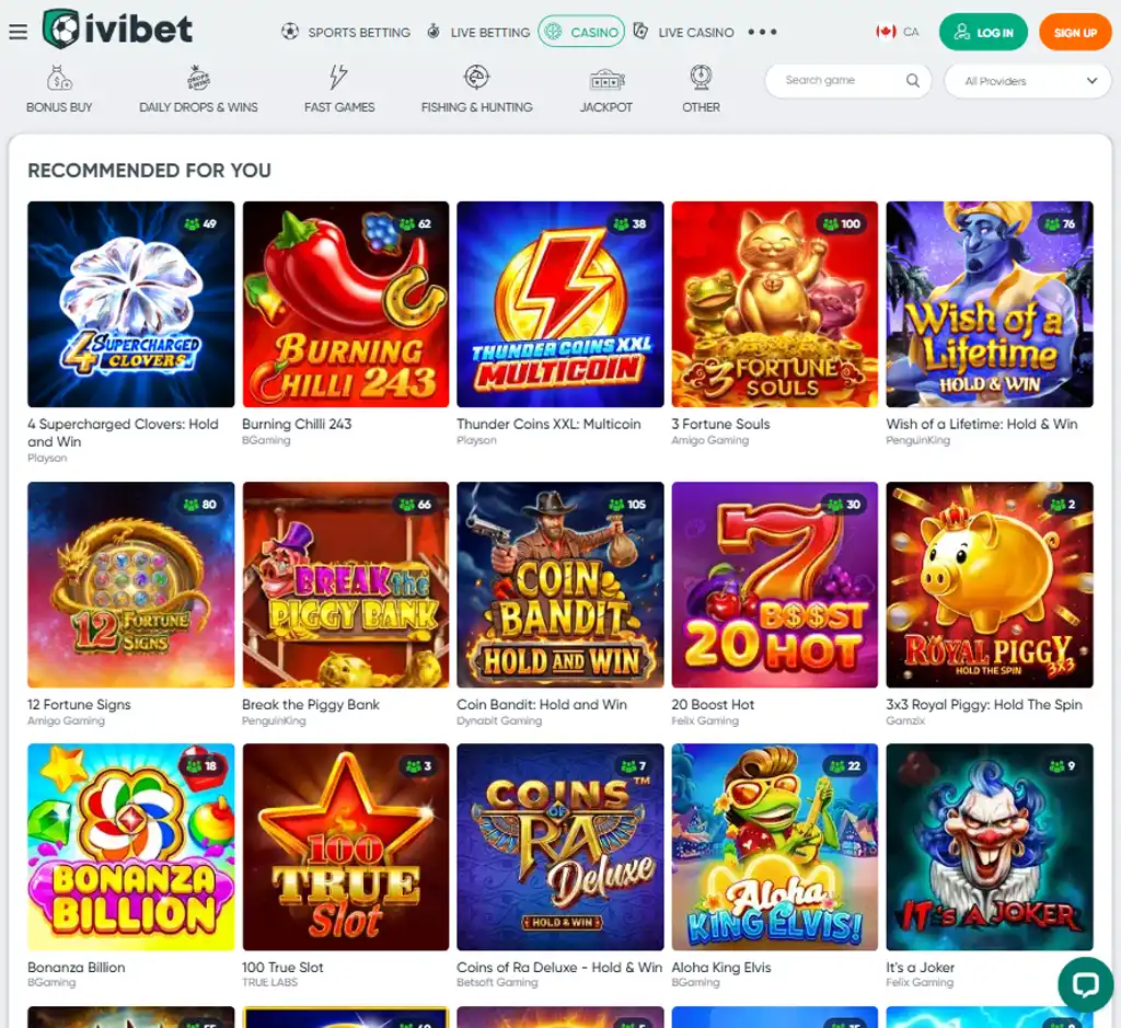 Ivibet Casino desktop homepage screenshot displaying main lobby with featured games, promotions and navigation menu   tested