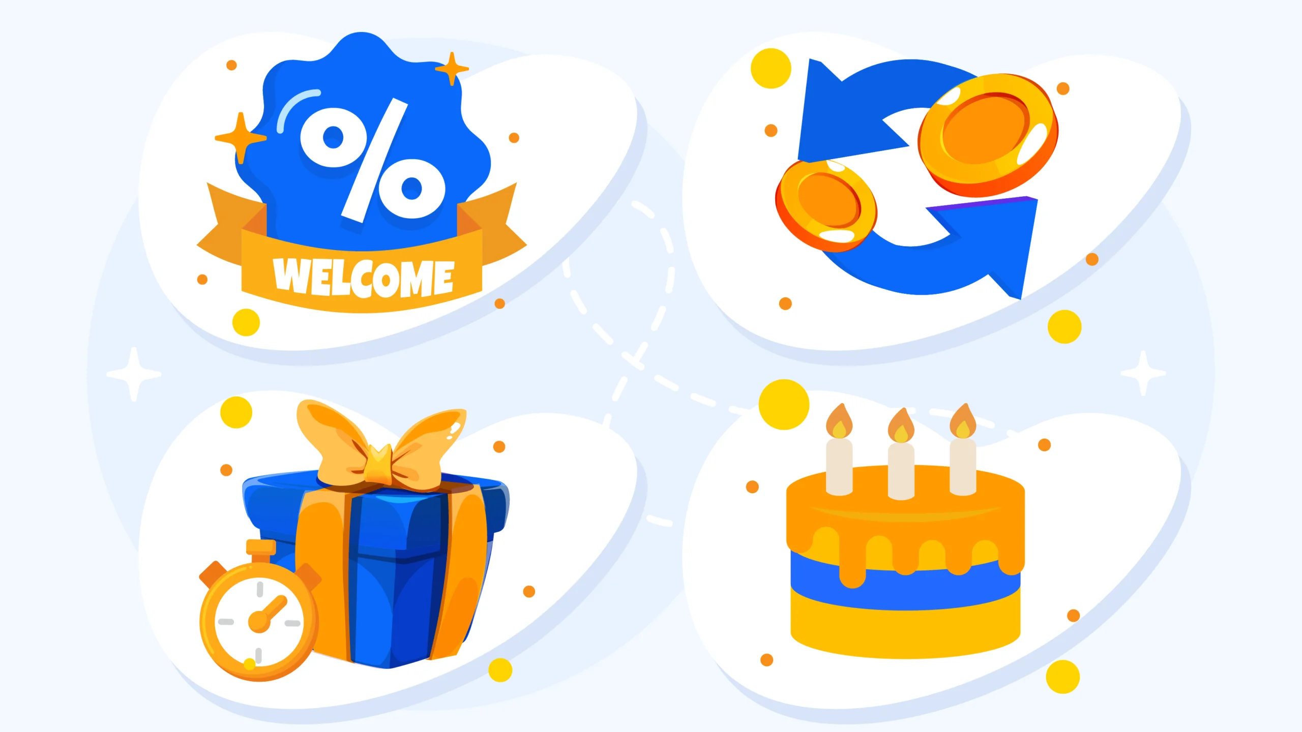 Infographic displaying four types of casino app exclusive bonuses including welcome deposit match promotions, mobile-only cashback offers, reload bonuses, and birthday rewards with percentage indicators