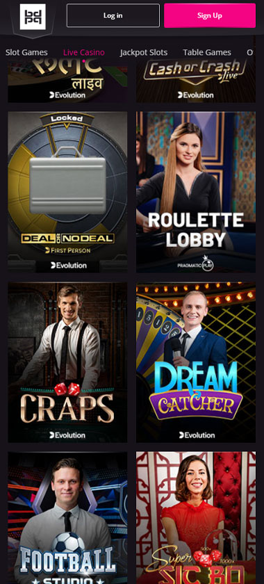 PlayGrand Casino mobile live casino interface screenshot showing live dealer tables including blackjack and roulette - Tested