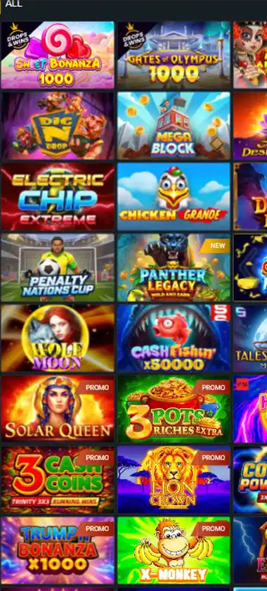 BetAndYou Casino mobile slots interface screenshot showing slot game selection with popular titles and filtering options   captured during platform testing