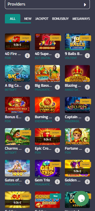 Cristal Poker Casino mobile slots interface showing slot game selection with popular titles and filtering options - Tested